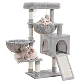 Cat Tree Tower Condo with Hammocks, Scratching Posts, and Cozy Cave