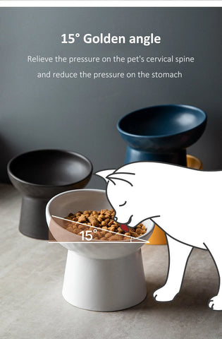 Nordic Style Elevated Ceramic Pet Bowl