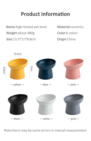 Nordic Style Elevated Ceramic Pet Bowl