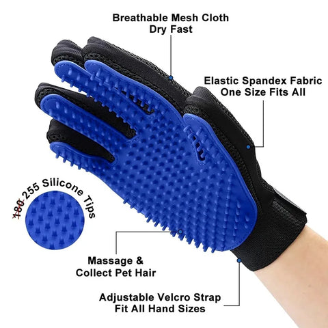 Pet Grooming Glove for Cats & Dogs