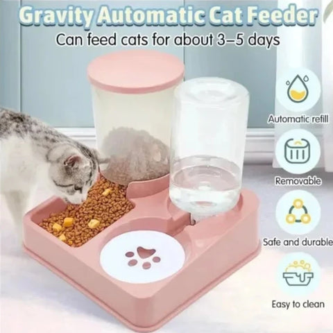 2-in-1 Automatic Cat Feeder & Water Dispenser Set