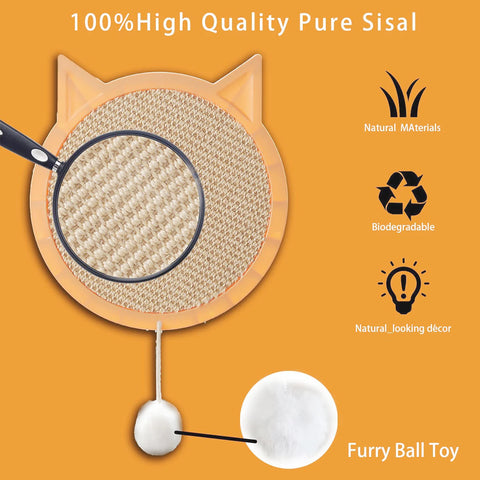 Cat Shape Sisal Wall-Mounted Cat Scratcher