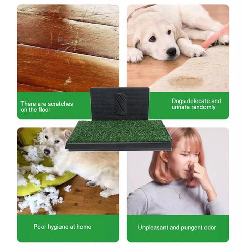 Artificial Grass Dog Pee Pad with Large Tray - Reusable