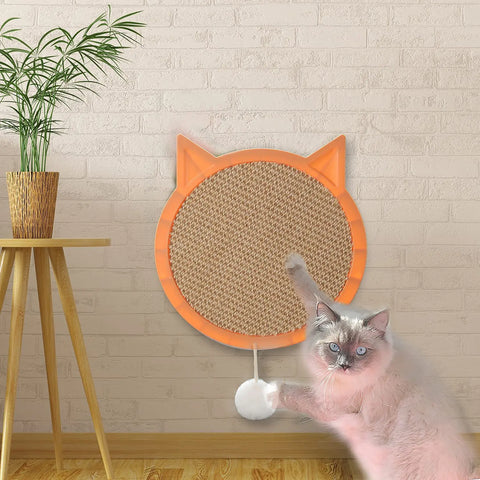 Cat Shape Sisal Wall-Mounted Cat Scratcher