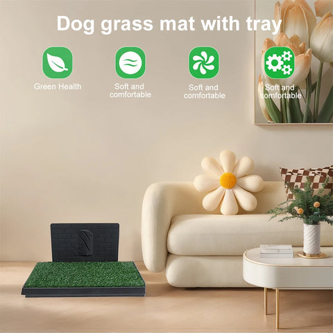 Artificial Grass Dog Pee Pad with Large Tray - Reusable