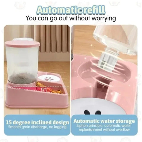 2-in-1 Automatic Cat Feeder & Water Dispenser Set