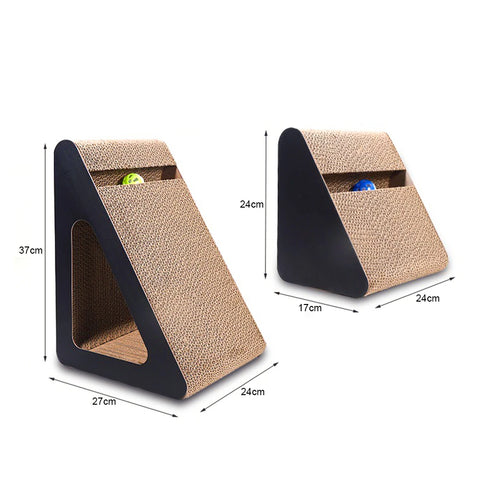 2-in-1 Cat Scratch Cardboard with Rotating Ball