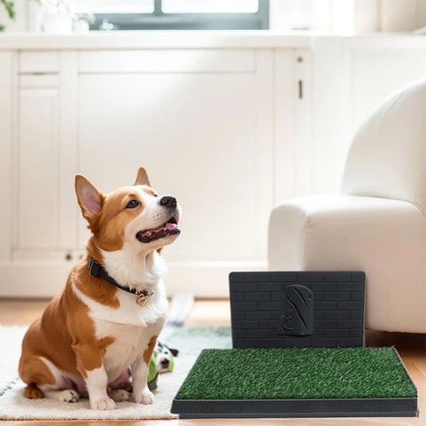 Artificial Grass Dog Pee Pad with Large Tray - Reusable